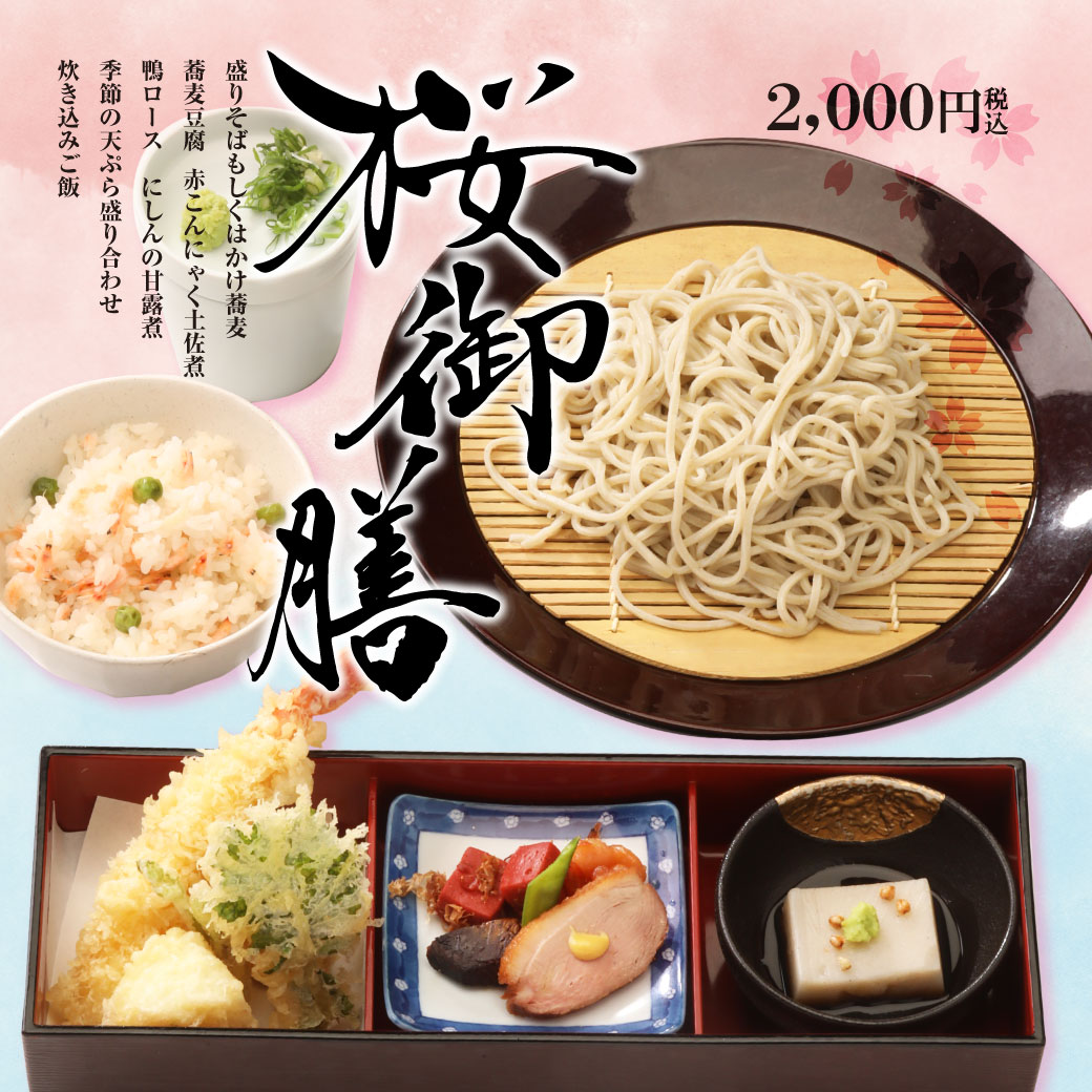 期間限定 桜御膳 | 献上伊吹蕎麦つる亀庵